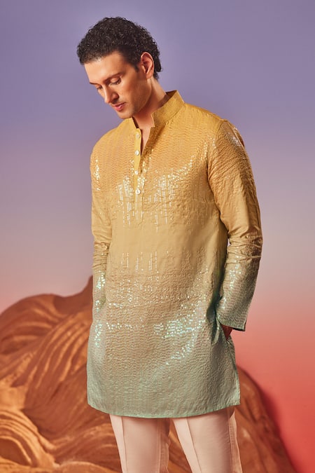 Eleven Brothers Ombre Sequin Embroidered Kurta Set 
