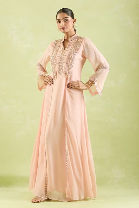 Samyukta Singhania Pink Hand Embroidered Kaftan 