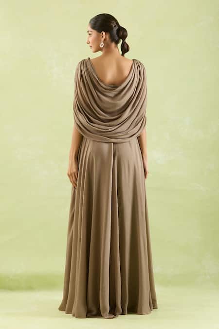 Samyukta Singhania Grey Floral Sequined Gown 