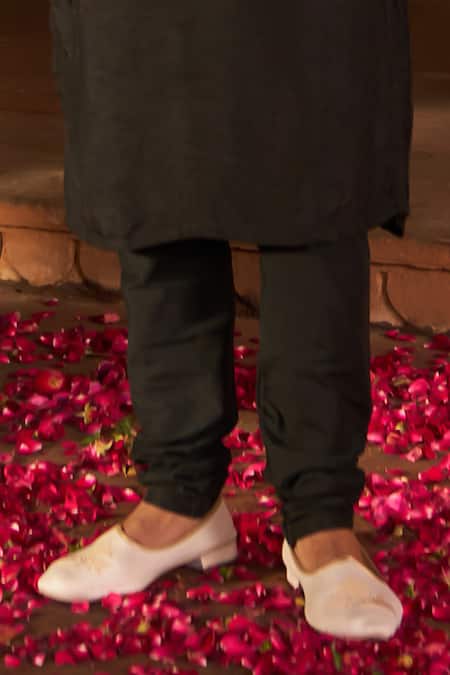 Nidhika Shekhar Black Cotton, Silk Embroidery Placket Kurta And Pant Set Online at Aza Fashions Nidhika Shekhar_Black Cotton, Silk Embroidery Placket Kurta And Pant Set _Online_at_Aza_Fashions