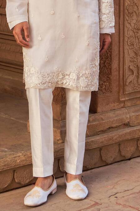 Buy Nidhika Shekhar Ivory Organza, Cotton Embroidery Resham Kurta And Pant Set Online at Aza Fashions Buy_Nidhika Shekhar_Ivory Organza, Cotton Embroidery Resham Kurta And Pant Set _Online_at_Aza_Fashions