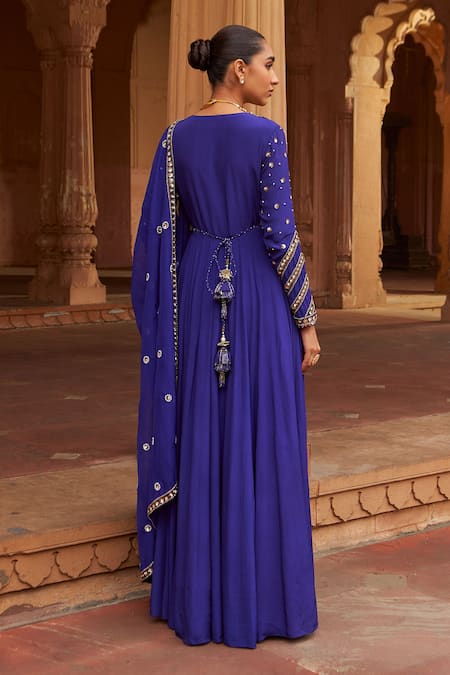 Nidhika Shekhar Sequin Bloom Anarkali Set With Dupatta 