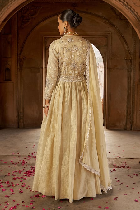 Nidhika Shekhar Blossom Embroidered Jacket & Anarkali Set 