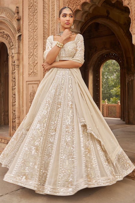 Nidhika Shekhar Jashna Blossom Embroidered Bridal Lehenga Set 