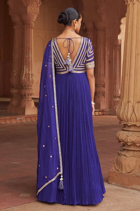 Nidhika Shekhar Sequin Embroidered Anarkali Set With Dupatta 