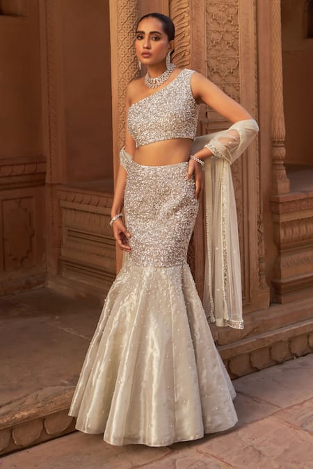 Nidhika Shekhar Jilmil Jashna Sequin & Pearl Embellished Lehenga Set 