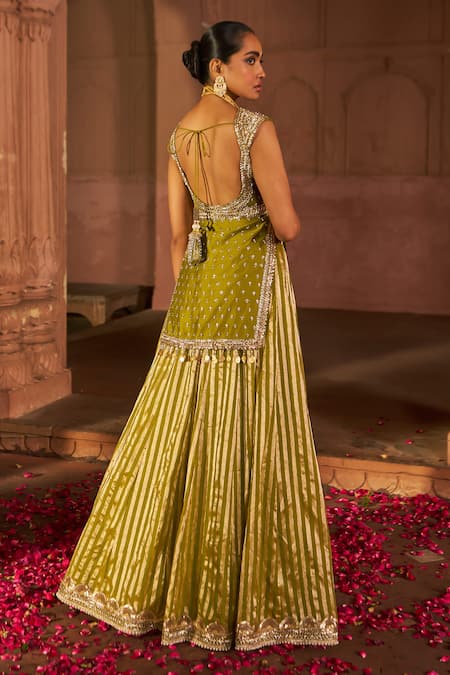 Nidhika Shekhar Bullian Bloom Embroidered Kurta Lehenga Set 