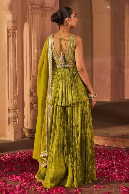 Nidhika Shekhar Sequin Embroidered Kurta Sharara Set