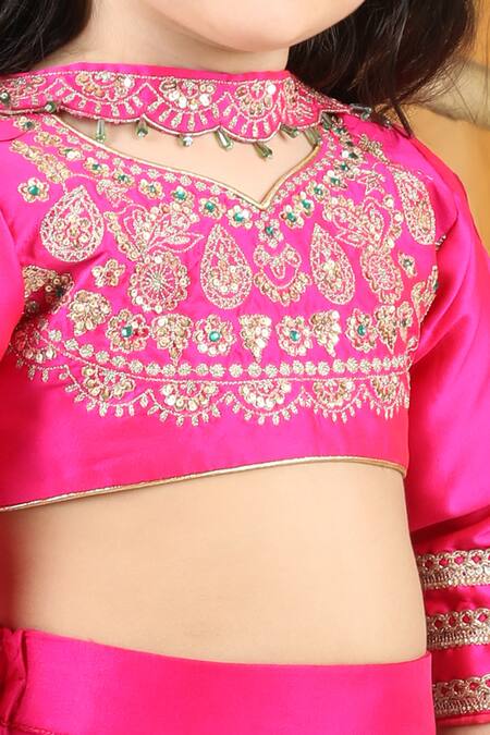 Shop The Little Celebs Pink Organza, Silk, Crepe Sequins, Stones Embellished Blouse And Palazzo Set Online at Aza Fashions Shop_The Little Celebs_Pink Organza, Silk, Crepe Sequins, Stones Embellished Blouse And Palazzo Set _Online_at_Aza_Fashions