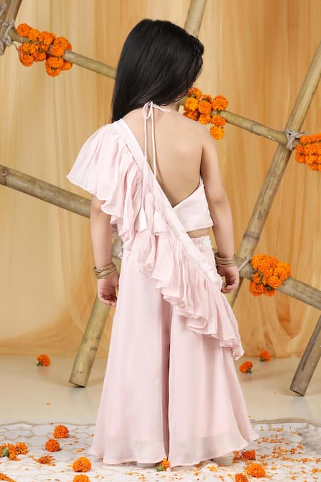 The Little Celebs Halter Neck Pearl Embellished Set 