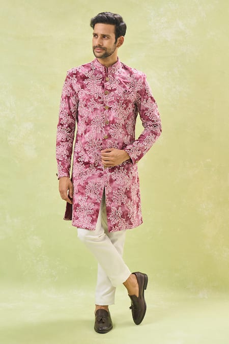 Aryavir Malhotra Thread Vine Embroidered Sherwani & Pant 