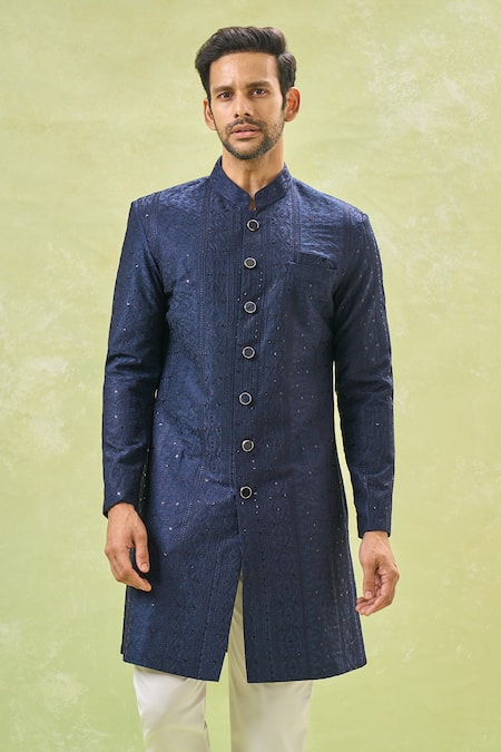 Buy Arihant Rai Sinha Cream Acrylic, , Satin Sequins, Embroidery Sherwani And Pant Set Online at Aza Fashions Buy_Arihant Rai Sinha_Cream Acrylic, , Satin Sequins, Embroidery Sherwani And Pant Set_Online_at_Aza_Fashions