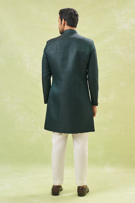 Arihant Rai Sinha Woven Jacquard Sherwani Set 