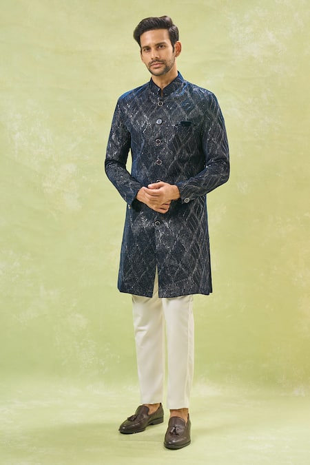 Aryavir Malhotra Thread Embroidered Sherwani & Pant Set 