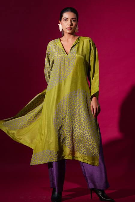 Buy_Stoique_Purple Muslin Solid Straight Trouser 