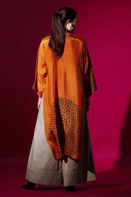 Stoique Grey Cotton Lycra Flared Trouser 