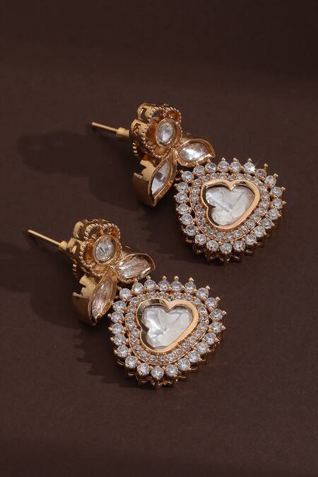 Buy_Swabhimann_Gold Plated Pearls Polki Blossom Earrings _Online_at_Aza_Fashions