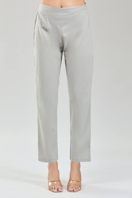 Naintara Bajaj Blue Cotton, Chiffon Embroidery Round Neck Phool Handblock Print Anarkali Set Online at Aza Fashions Naintara Bajaj_Blue Cotton, Chiffon Embroidery Round Neck Phool Handblock Print Anarkali Set _Online_at_Aza_Fashions