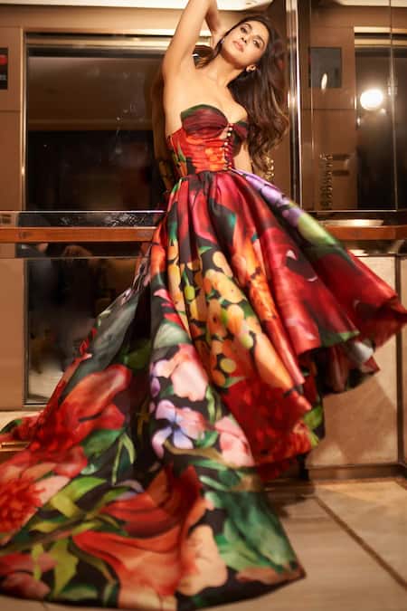 Gauri & Nainika Multi Color November Print Gown 