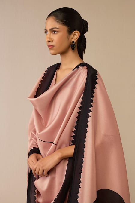 Buy Ampm Pink Chanderi Piping, Embroidery V-neck Blush Bird Flower Kurta Palazzo Set Online at Aza Fashions Buy_Ampm_Pink Chanderi Piping, Embroidery V-neck Blush Bird Flower Kurta Palazzo Set _Online_at_Aza_Fashions