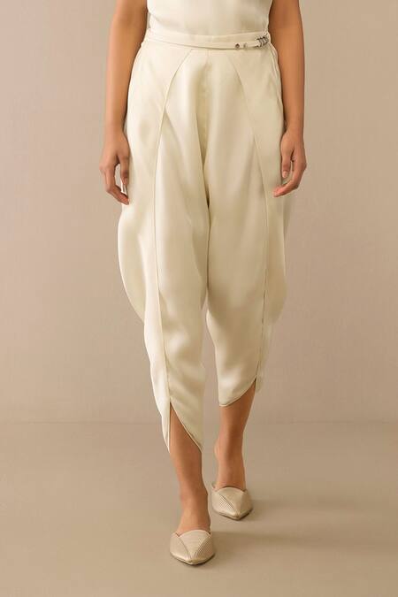 Buy Ampm Ivory Organza Crescent Pattern Cape Dhoti Pant Set Online at Aza Fashions Buy_Ampm_Ivory Organza Crescent Pattern Cape Dhoti Pant Set _Online_at_Aza_Fashions