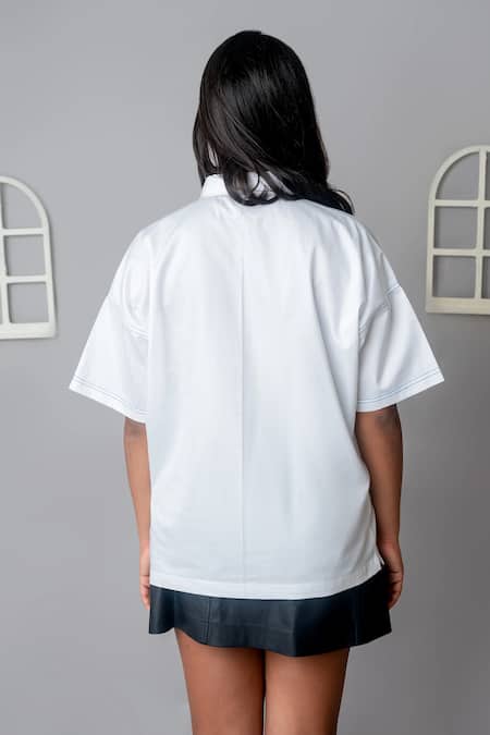 MI Dulce AN'YA Abstract Flower Patchwork Shirt 