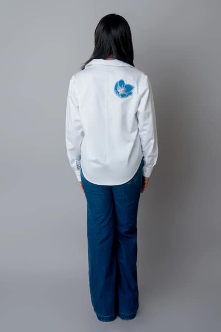 MI Dulce AN'YA Flower Patchwork Oversized Shirt 