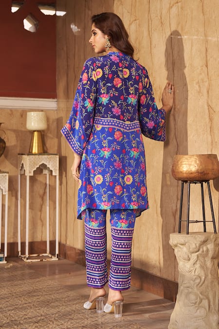 Negra Elegante Floral Print Kurta & Pant Set 