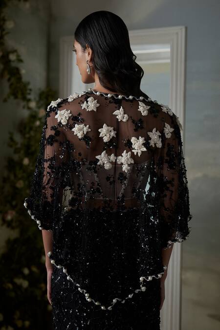 Buy Nitika Gujral Black Satin, Net Pearls, Sequins, Cut Work Embroidered Corset Jacket And Skirt Set Online at Aza Fashions Buy_Nitika Gujral_Black Satin, Net Pearls, Sequins, Cut Work Embroidered Corset Jacket And Skirt Set _Online_at_Aza_Fashions