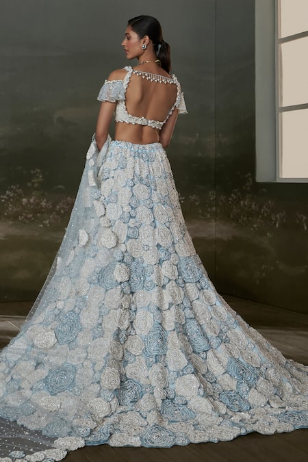 Nitika Gujral 3D Rosa Embroidered Lehenga Set 