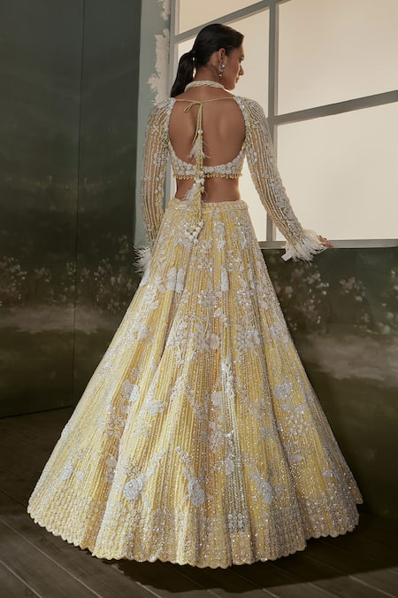 Nitika Gujral Bahar Embroidered Yellow Lehenga Set 