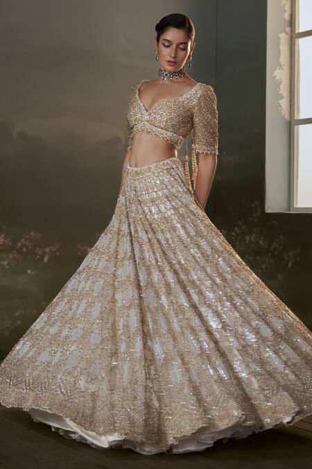 Nitika Gujral Gold Satin, Net Pearls, Sequins, Crystals, Beads, Gulshan Bridal Lehenga Set Online at Aza Fashions Nitika Gujral_Gold Satin, Net Pearls, Sequins, Crystals, Beads, Gulshan Bridal Lehenga Set _Online_at_Aza_Fashions