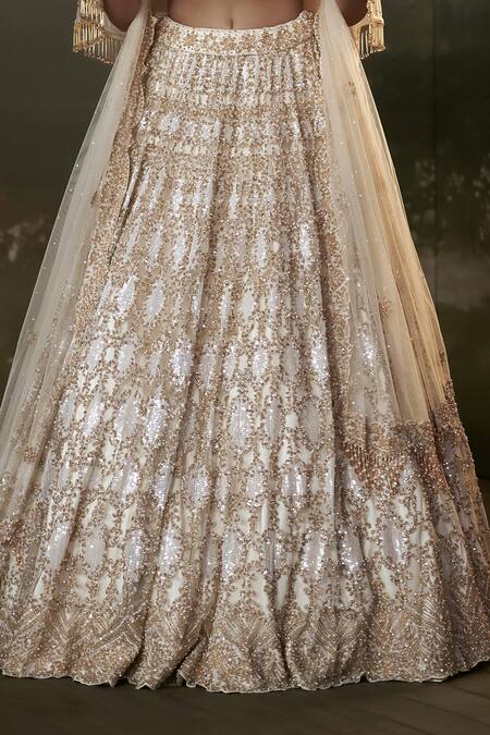 Shop Nitika Gujral Gold Satin, Net Pearls, Sequins, Crystals, Beads, Gulshan Bridal Lehenga Set Online at Aza Fashions Shop_Nitika Gujral_Gold Satin, Net Pearls, Sequins, Crystals, Beads, Gulshan Bridal Lehenga Set _Online_at_Aza_Fashions