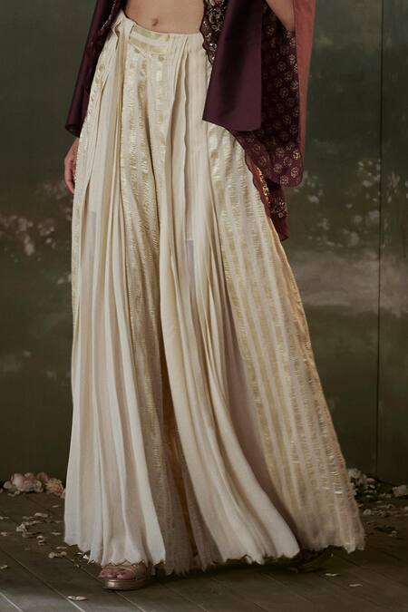 Buy Nitika Gujral Burgundy Organza, Georgette Pearls, Crystals, Embroidered Cape And Sharara Set Online at Aza Fashions Buy_Nitika Gujral_Burgundy Organza, Georgette Pearls, Crystals, Embroidered Cape And Sharara Set _Online_at_Aza_Fashions