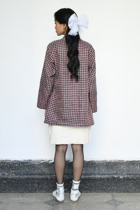 LAHARIO Checkered Jacket & Bralette Set 