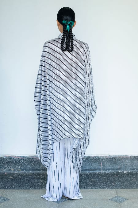 LAHARIO Muga Chevron Stripe Kaftan & Pant Set 