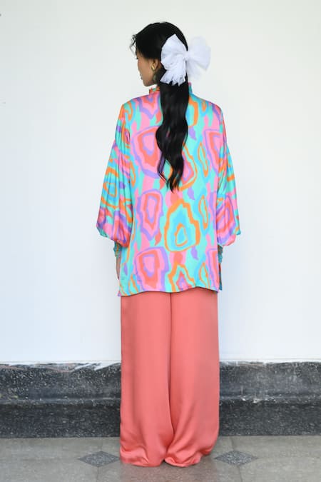 LAHARIO Multicolor Abstract Print Shirt & Pant Set 