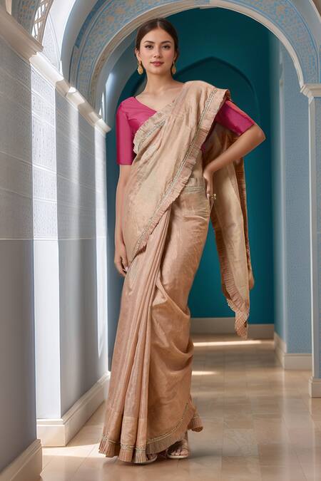 Buy Samyukta Singhania Pink Silk Tassels V-neck Half Sleeve Blouse Online at Aza Fashions Buy_Samyukta Singhania_Pink Silk Tassels V-neck Half Sleeve Blouse_Online_at_Aza_Fashions