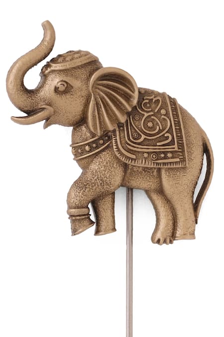 Buy_Cosa Nostraa_Gold Antique Elephant Design Lapel Pin 