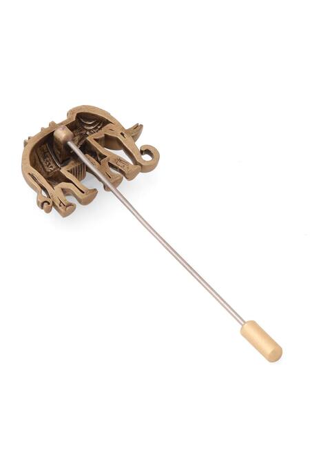 Buy Cosa Nostraa Gold Heritage Elephant Lapel Pin Online at Aza Fashions Buy_Cosa Nostraa_Gold Heritage Elephant Lapel Pin _Online_at_Aza_Fashions