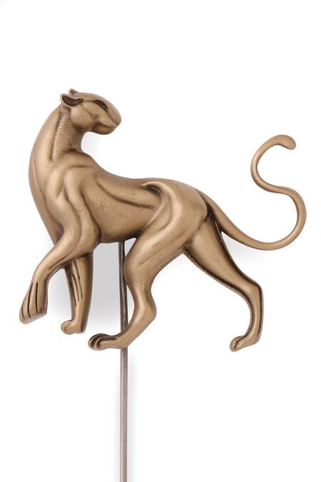 Cosa Nostraa_Gold Antique Stride Of Grace Lapel Pin _at_Aza_Fashions