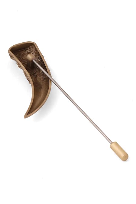 Buy_Cosa Nostraa_Gold Tusken Elegance Designer Lapel Pin _Online_at_Aza_Fashions