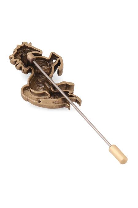 Buy_Cosa Nostraa_Gold Eponas Grace Designer Lapel Pin _Online_at_Aza_Fashions