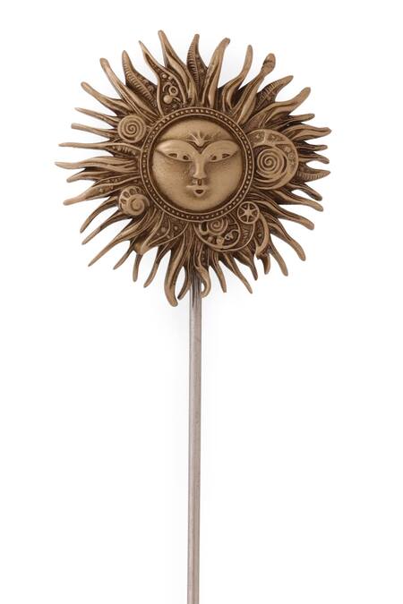Buy_Cosa Nostraa_Gold Antique Sun Rays Lapel Pin 