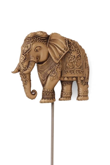 Buy_Cosa Nostraa_Gold Antique Elephant Emissary Lapel Pin 