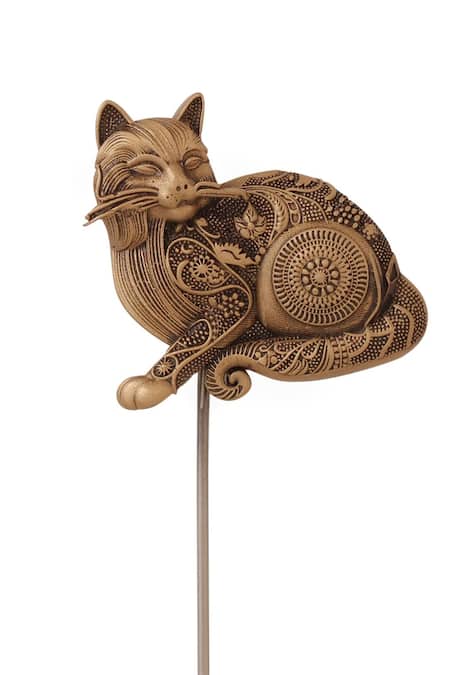 Shop_Cosa Nostraa_Gold Feline Whisper Antique Lapel Pin 