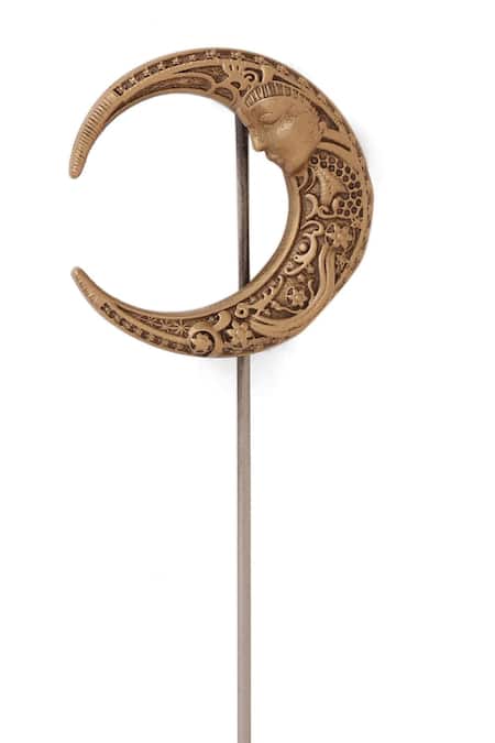 Buy_Cosa Nostraa_Gold Antique Lunaria Whisper Lapel Pin 