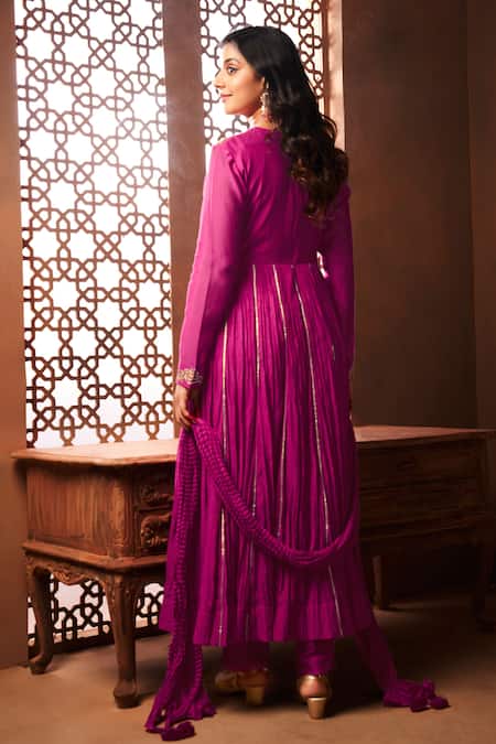 Almaari By Pooja Patel Embroidered Anarkali Set with Dupatta & Pant 