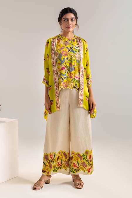 Soup by Sougat Paul Floral Print Jacket & Pant Set 