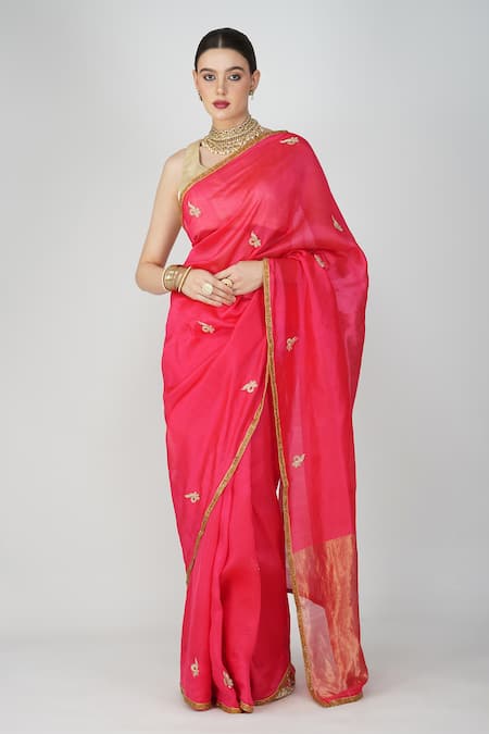 Zal From Benaras Cutdana Embellished Chanderi Silk Saree 